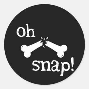 Sticker Rond Oh Snap Funny Radiology Brossé os