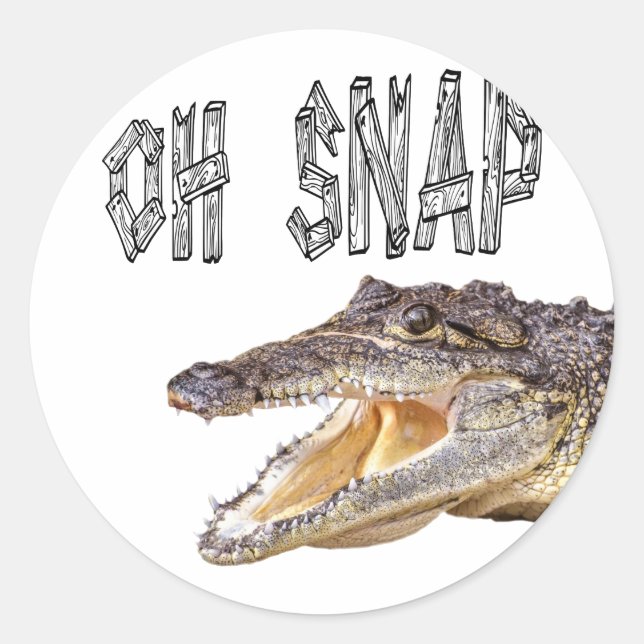 Sticker Rond OH SNAP - Gator en colère (Devant)