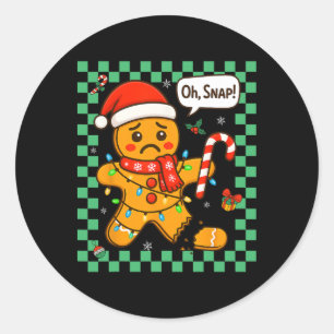 Sticker Rond Oh Snap Gingerbread Homme Noël Adulte Enfants Homm