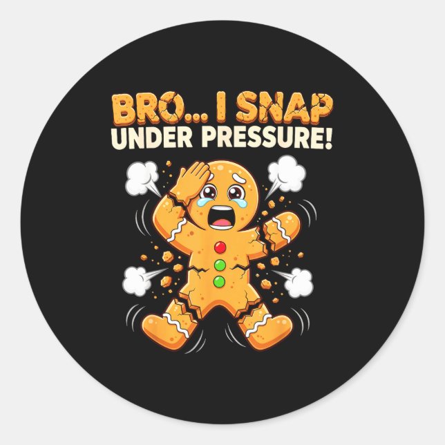 Sticker Rond Oh Snap Gingerbread Man Cookies I Snap Under Press (Devant)