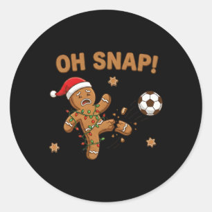 Sticker Rond Oh Snap Gingerbreadman Noël Football