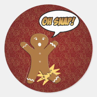 Sticker Rond Oh, Snap ! Homme Drôle de pain d'épices