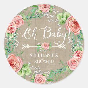 Sticker Rond Oh souffle floral de Bohème du bébé BOHO Babys