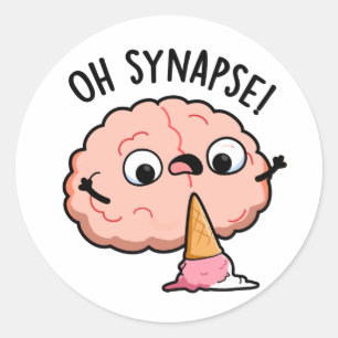 Sticker Rond Oh Synapse Funny Cerveau Pun