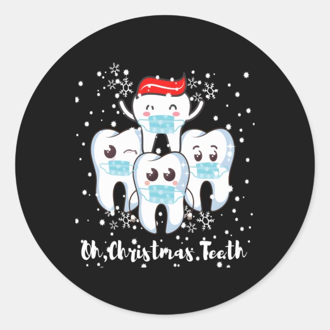 Sticker Rond Oh The Dental Dentist Hygienist (Devant)