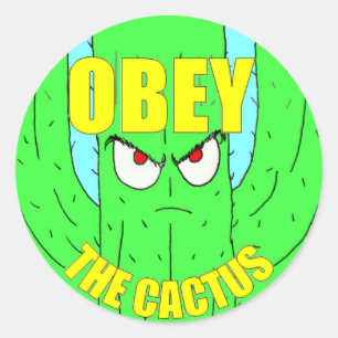 Sticker Rond Ohbey l'autocollant rond de cactus