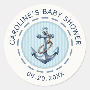 Sticker Rond Ohé C'est un garçon Baby Shower