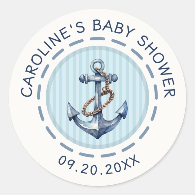Sticker Rond Ohé C'est un garçon Baby Shower (Devant)