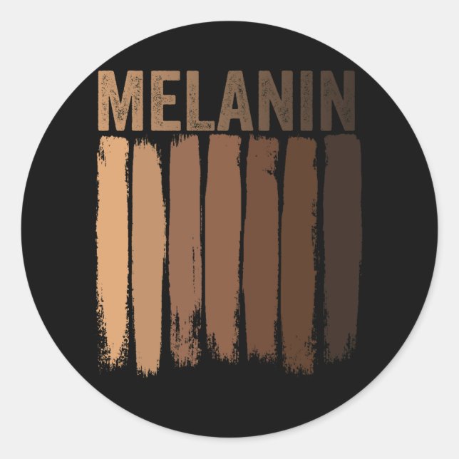 Sticker Rond Oheneba : Melanin Shades Black Pride Cadeau (Devant)