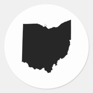 Sticker Rond Ohio de Black and White