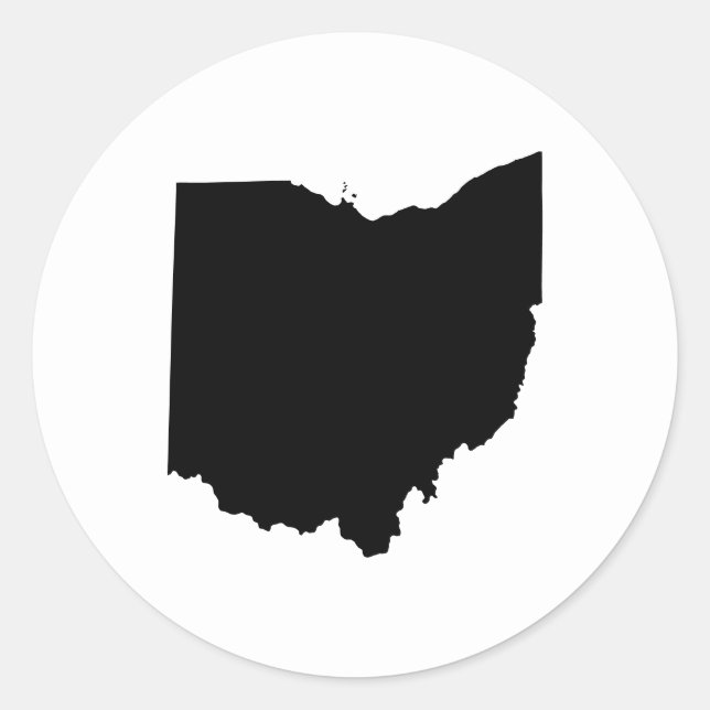 Sticker Rond Ohio en noir et blanc (Devant)