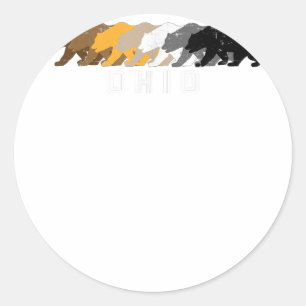 Sticker Rond Ohio Ours Gay déprimé