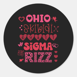 Sticker Rond Ohio Skibidi Gyatt Sigma Rizz Valentines Day Meme