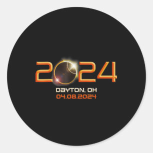 Sticker Rond Ohio Total Solaire Eclipse 2024 1