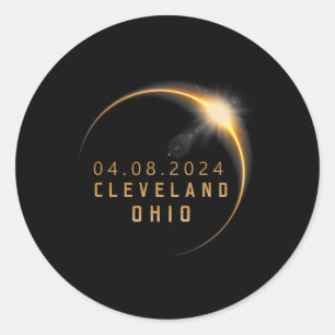 Sticker Rond Ohio Total Solar Eclipse 2024 - Ohio Solar Eclipse