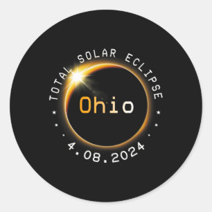 Sticker Rond Ohio Totalité Éclipse solaire 2024 4.08.24 Accesso