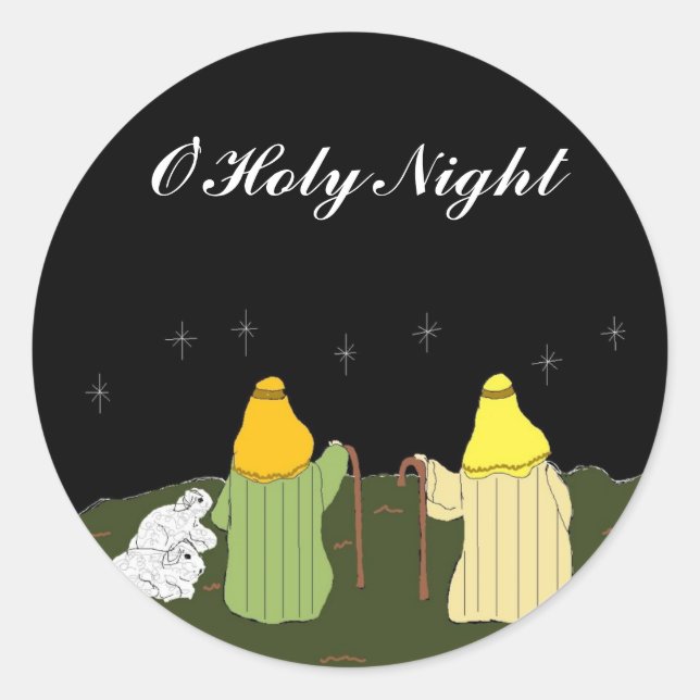 Sticker Rond O'Holy Night - Sceau de Noël (Devant)