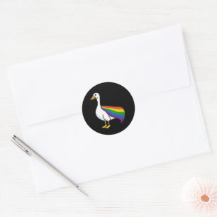 Sticker Rond Oie arc-en-ciel Fierté LGBTQ Gay Transgenre LGBTQ+