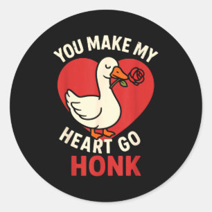 Sticker Rond Oie de la Saint-Valentin Amour Saint-Valentin - Vo