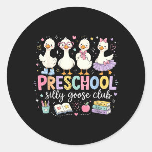 Sticker Rond Oie de maternelle Club d'enseignants ridicules Ret