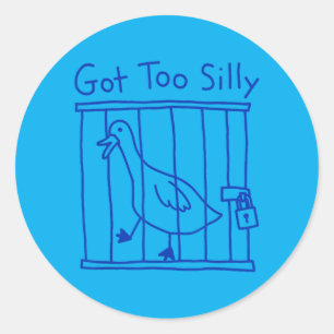 Sticker Rond Oie de mème trop drôle Oie Canard Oiseau drôle