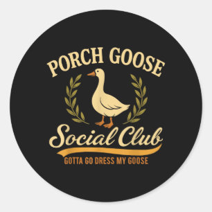Sticker Rond Oie de Porche Vintage Oie Idiote Sogouvernement
