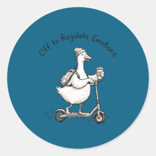 Sticker Rond Oie drôle conseiller en santé mentale parti