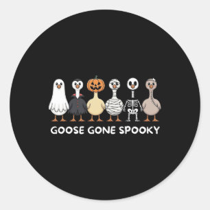 Sticker Rond Oie Est Partie Costume Halloween Éffrayant Fantôme