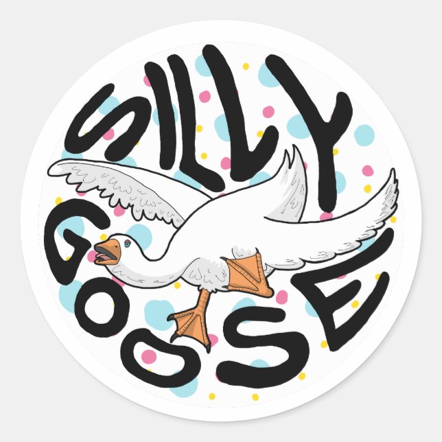 Sticker Rond Oie Idiote (Devant)