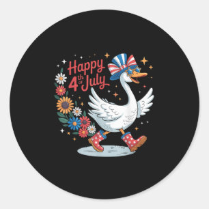 Sticker Rond Oie patriotique 4 juillet fête de l'indépendance