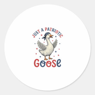 Sticker Rond Oie Patriotique Vintage Quatrième de Juillet Conce