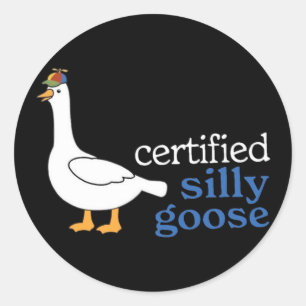 Sticker Rond Oie Ridicule Certifiée Avec Chapeau à Hélice Adora