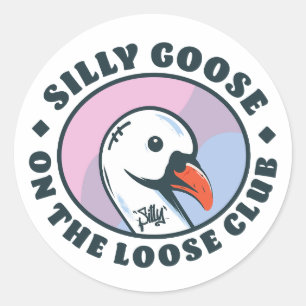 Sticker Rond Oie Silly Sur Le Club Loose