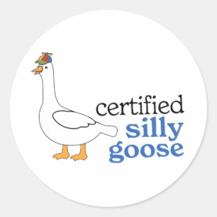 Sticker Rond Oie Sottissime Certifiée Avec Chapeau à Hélice Ado