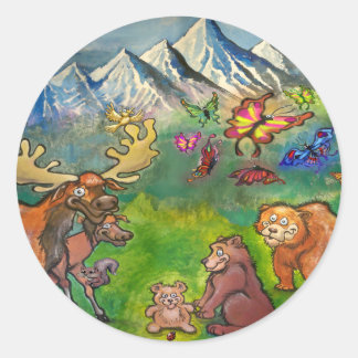 Sticker Rond Oies et ours