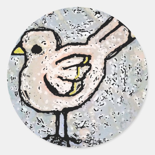 Sticker Rond oiseau à croissance numérique (Devant)