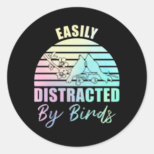 Sticker Rond Oiseau Amant Pastel Goth Cute Oiseaux Couple Oisea