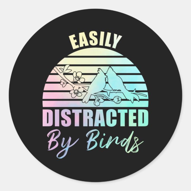 Sticker Rond Oiseau Amant Pastel Goth Cute Oiseaux Couple Oisea (Devant)