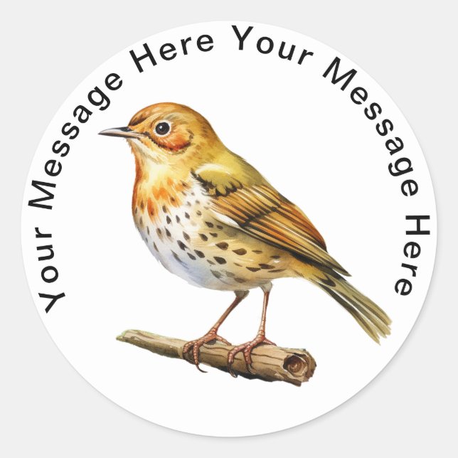 Sticker Rond Oiseau au four (Devant)