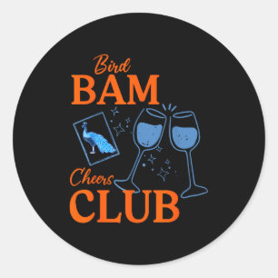 Sticker Rond Oiseau bam acclamations club paon mahjong chinois 