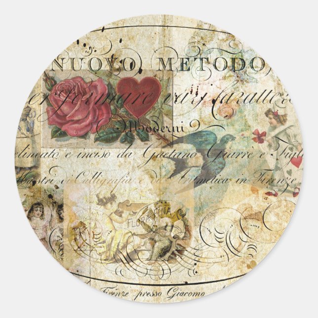 Sticker Rond Oiseau dans la main (Devant)