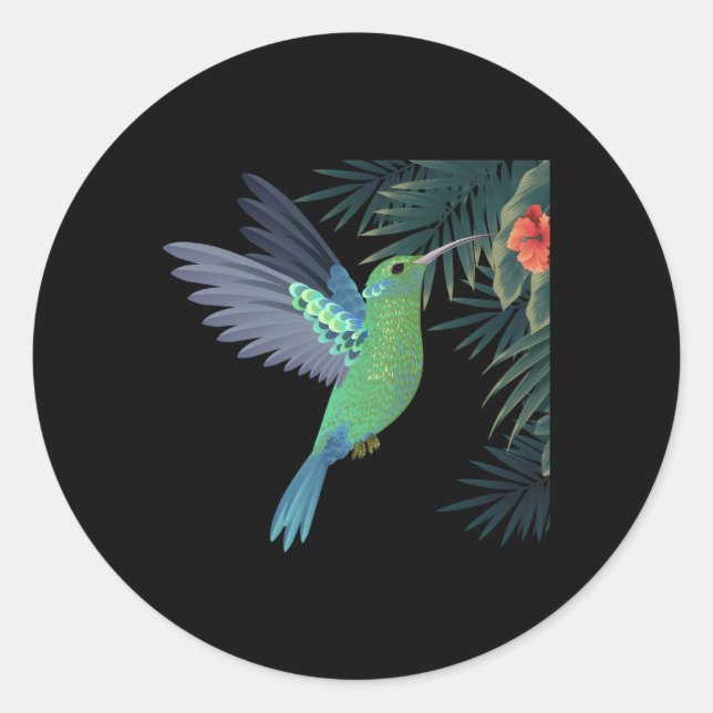 Sticker Rond Oiseau de colibri (Devant)