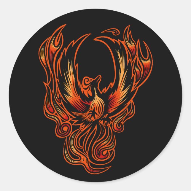 Sticker Rond Oiseau De Feu (Devant)
