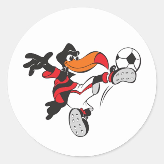 Sticker Rond Oiseau de football (Devant)