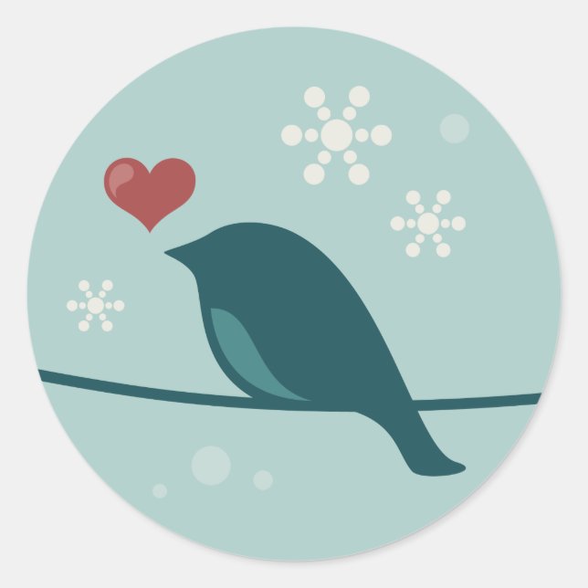 Sticker Rond Oiseau de neige (Devant)