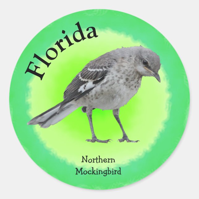 Sticker Rond Oiseau d'État de Floride (Devant)