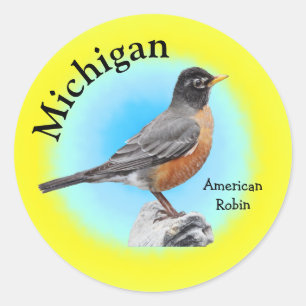 Sticker Rond Oiseau d'État du Michigan