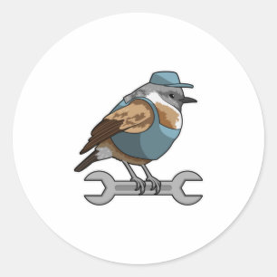 Sticker Rond Oiseau en tireur avec clé