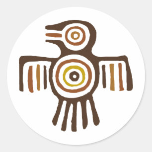 Sticker Rond Oiseau indien