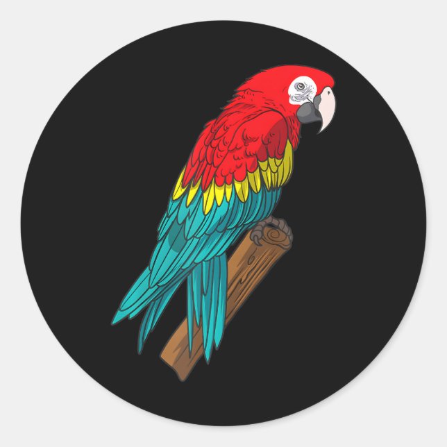 Sticker Rond Oiseau Perche Perche Cockatoo Ornithologue (Devant)